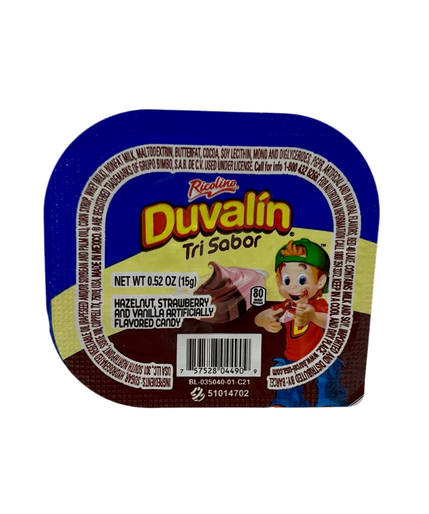 Duvalin Tri-Sabor Hazelnut Strawberry Vanilla (Mexico)